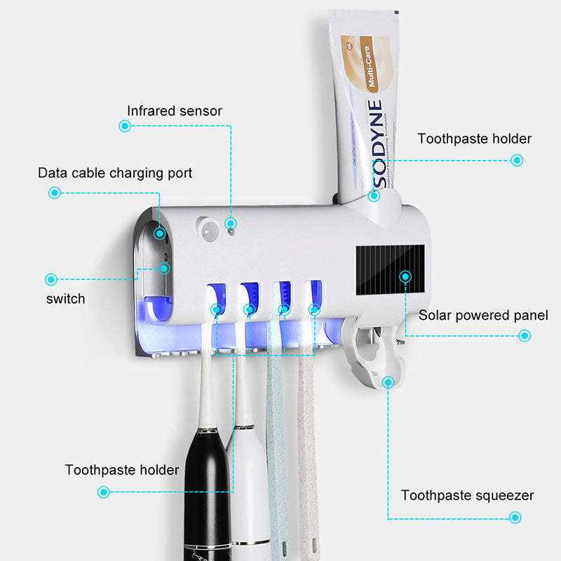 Aura & Arc™ Intelligent UV Toothbrush Sanitizer & Dispenser